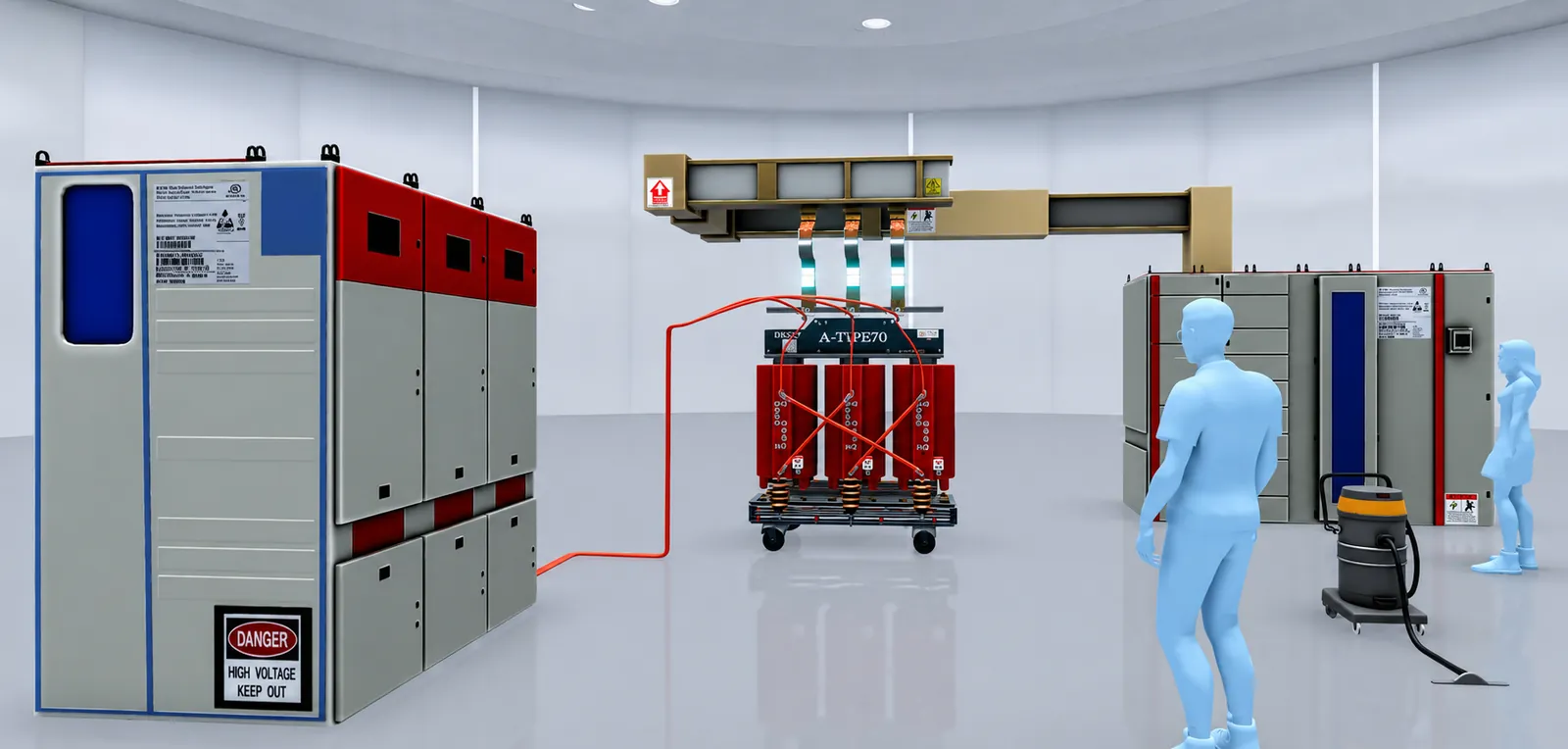 Dry-type transformer and switchgear bay rebuilt in VR for electrical safety training