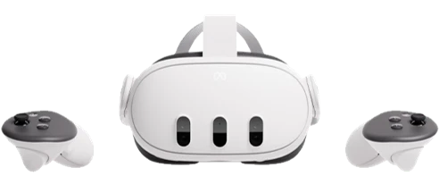 Meta Quest 3 standalone VR headset with controllers